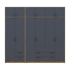 Kleiderschrank mit Aufsatz Doros Rondi Artisan Eiche/Graphit 2+4 Türen 242x52x236 (42005704)
