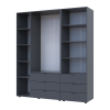 Kleiderschrank Doros Gelar Graphitgrau 3 Türen Säulenschrank 176,2x49,5x203,4 (42005169)