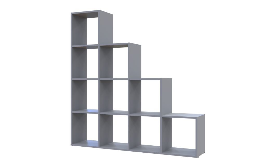 Regalsystem Doros Step 4x4 Grau offen 136,2x28,8x140,7 (41516179)