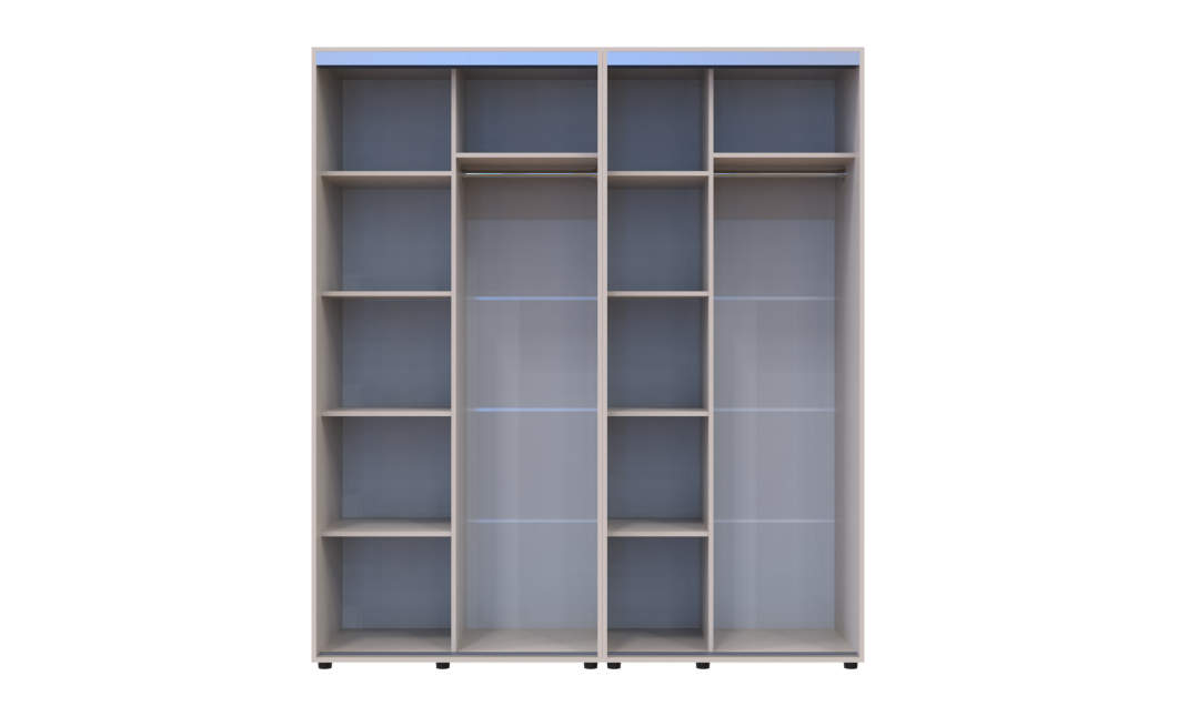 Kleiderschrank Doros Sigma Slim Schiebetüren Kaschmir 2+2 Türen 190x60x214.4 (42005585)