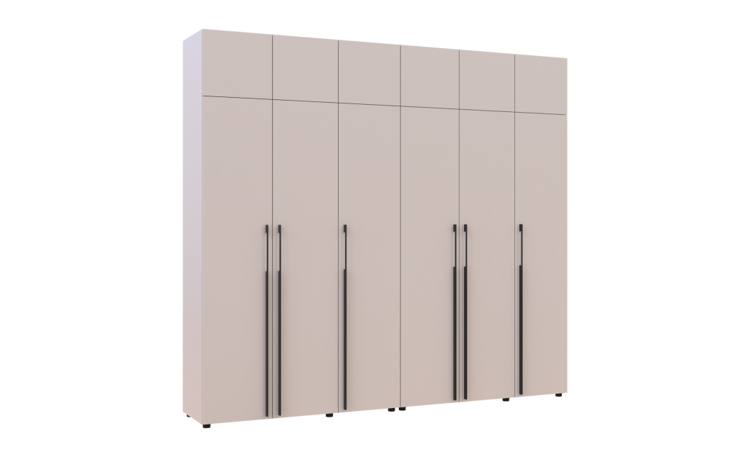 Kleiderschrank mit Regalen und Aufsatz Doros Kasper Kaschmir 3+3 Türen 270x48x245 (42005576)