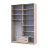 Kleiderschrank Doros Rondi mit Drehtüren mit Oberschrank und Spiegel Kaschmir 4 Türen 160x52x260 (80738489)