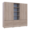 Kleiderschrank Doros Gelar Sonoma Eiche 2+2 Türen Säulenschrank 215x49,5x203,4 (42005183)