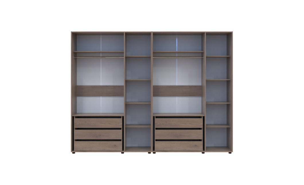 Kleiderschrank mit Schubladen Doros Kasper Cremona Cannolo 3+3 Türen 270x48x204 (42005573)