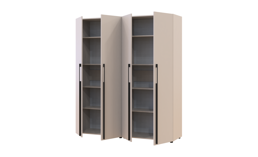Kleiderschrank mit Regalen Doros Kasper Kaschmir 2+2 Türen 180x48x204 (42005530)