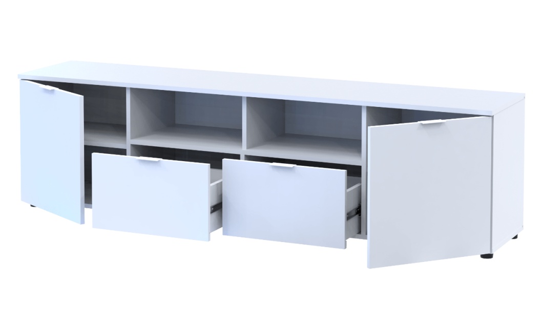 Kommode Doros Ron 4 Weiß 2 Türen 2 Schubladen 180x38x50 (44900221)