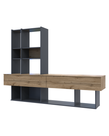 Kleiderschrank Doros Nota Graphitgrau/Ewok Eiche 195x42x147 (44900207)