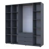 Drehtürenschrank Doros Gelar Graphitgrau 4 Türen mit Spiegel 194x49,5x203,4 (42002161)