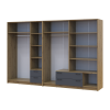 Kleiderschrank mit Spiegel Doros Rondi Artisan Eiche/Graphit 3+4 Türen 281x52x195 (42005697)