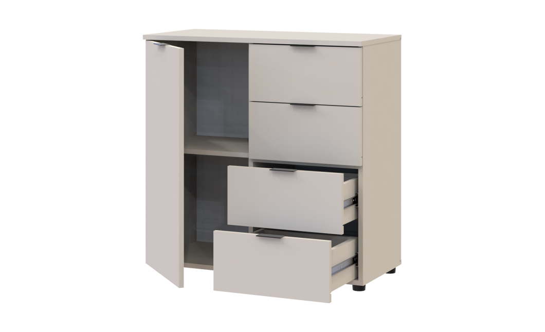 Kommode Doros Ron 1 Kaschmir 1 Türen 4 Schubladen 80x38x81 (41516043)