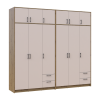 Kleiderschrank mit Aufsatz Doros Rondi Artisan Eiche/Kaschmir 3+3 Türen 242x52x236 (42005670)