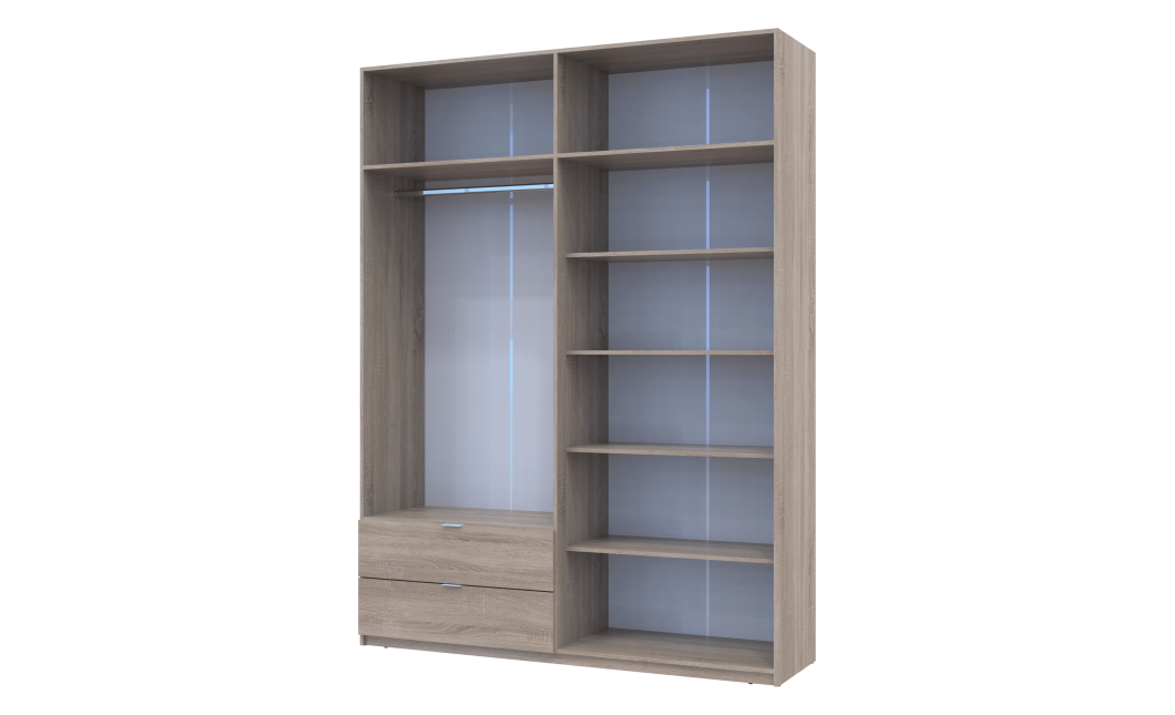 Kleiderschrank Doros Lukas mit Drehtüren Sonoma Eiche 180x50x250 (80737731)