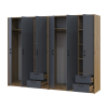 Kleiderschrank Doros Rondi Artisan Eiche/Graphit 3+3 Türen 242x52x195 (42005694)