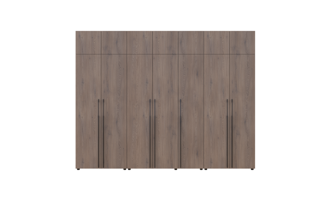 Kleiderschrank mit Schubladen, Regalen und Aufsatz Doros Kasper Cremona Cannolo 2+3+2 Türen 315x48x245 (42005741)