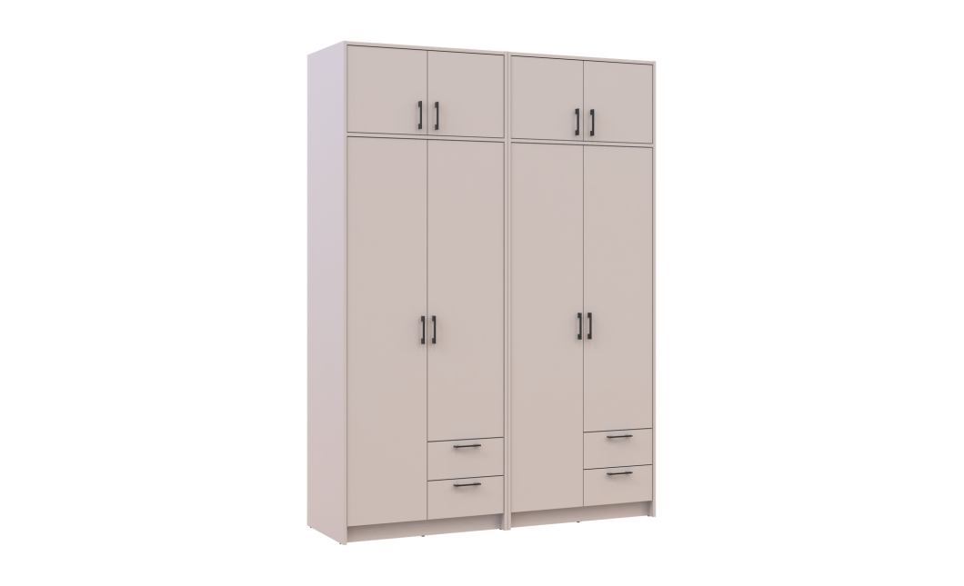 Kleiderschrank mit Aufsatz Doros Rondi Kaschmir 2+2 Türen 164x52x236 (42005628)