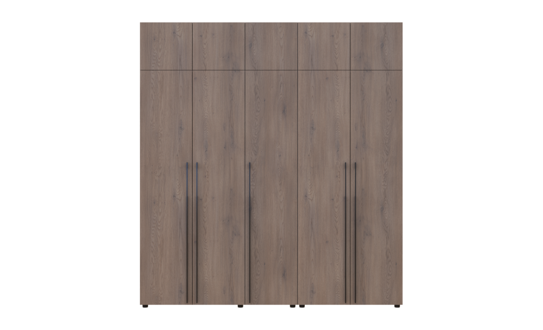 Kleiderschrank mit Regalen und Aufsatz Doros Kasper Cremona Cannolo 2+3 Türen 225x48x245 (42005553)