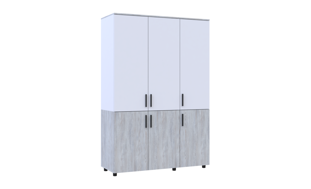 Kleiderschrank Doros Thorn Natti Kiefer/Weiß 3 Türen Kleiderstange 135x51,6x200 (44900507)