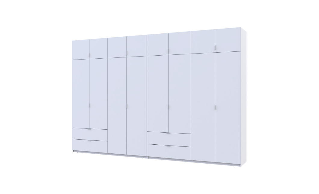 Kleiderschrank-Set Doros Lukas Weiß 4+4 Türen 360x50x240 (42005142)