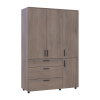 Kleiderschrank Doros Thorn Cremona Cannolo 3 Türen 3 Schubladen Kleiderstange 135x51,6x200 (44900477)