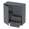 Kommode Doros Ron 1 Graphitgrau 1 Türen 4 Schubladen 80x38x81 (41516006)