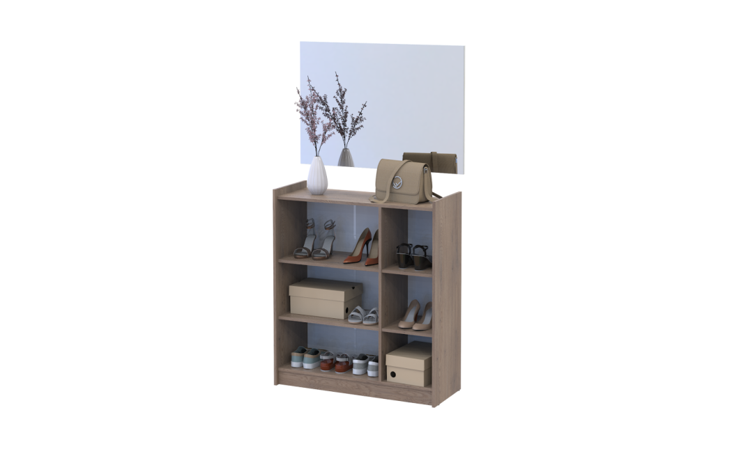 Schuhschrank Doros Kassel mit Spiegel Cremona Cannolo 3 Türen 97×40×110 (42005503)
