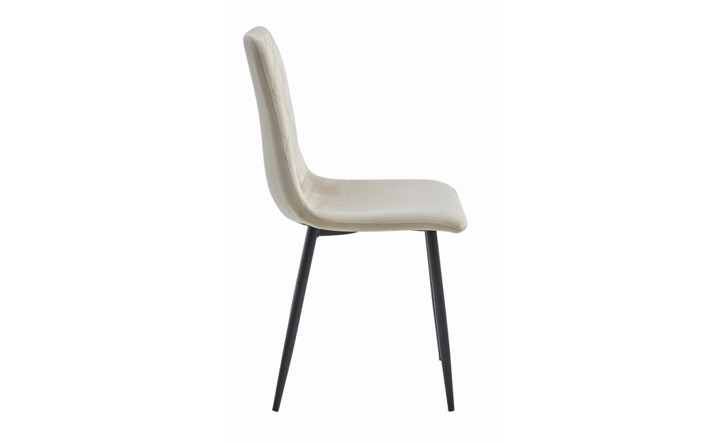 Stuhl TURIN Samt Beige/Schwarze Beine (10038701)