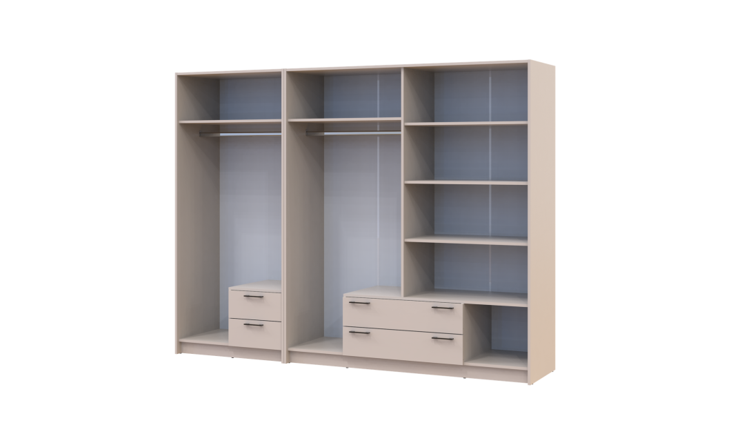 Kleiderschrank Doros Rondi Kaschmir 2+4 Türen 242x52x195 (42005620)