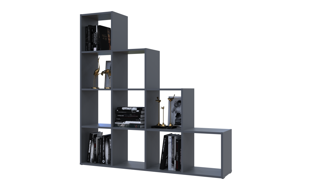 Regalsystem Doros Step 4x4 Graphitgrau offen 136,2x28,8x140,7 (41516167)