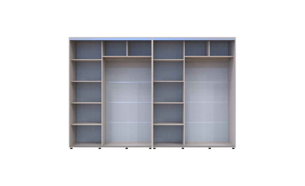 Kleiderschrank Doros Sigma Slim Schiebetüren Kaschmir 2+2 Türen 320x60x214.4 (42005611)