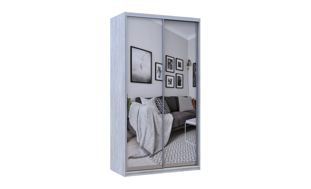 Kleiderschrank Doros City Light Natti Luc Schiebetüren mit Spiegel 150x45x225 (80736516)