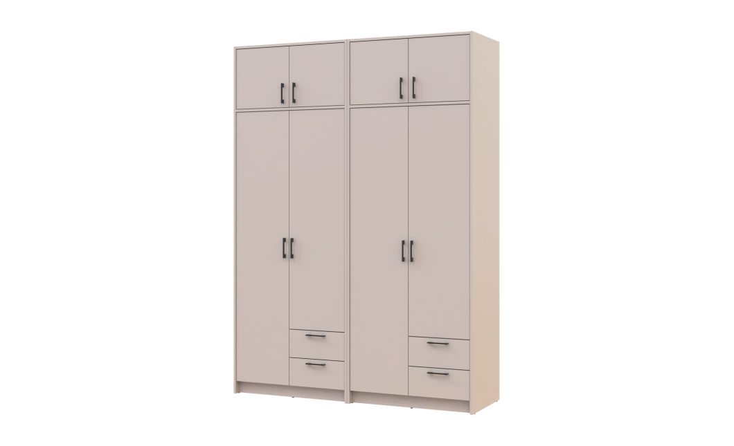 Kleiderschrank mit Aufsatz Doros Rondi Kaschmir 2+2 Türen 164x52x236 (42005628)