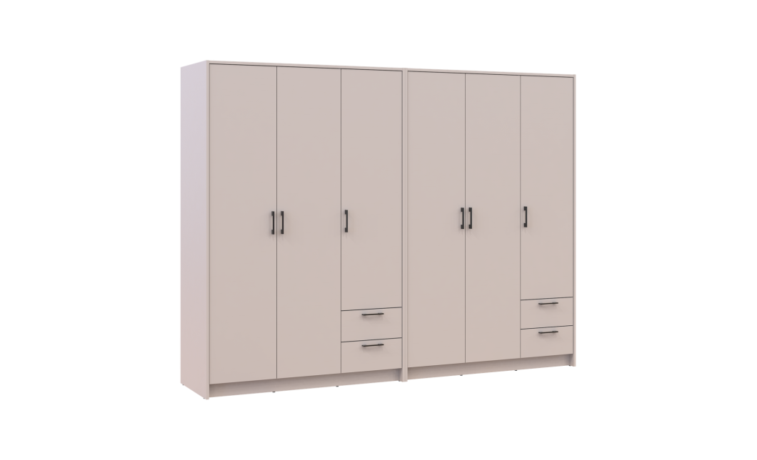 Kleiderschrank Doros Rondi Kaschmir 3+3 Türen 242x52x195 (42005622)
