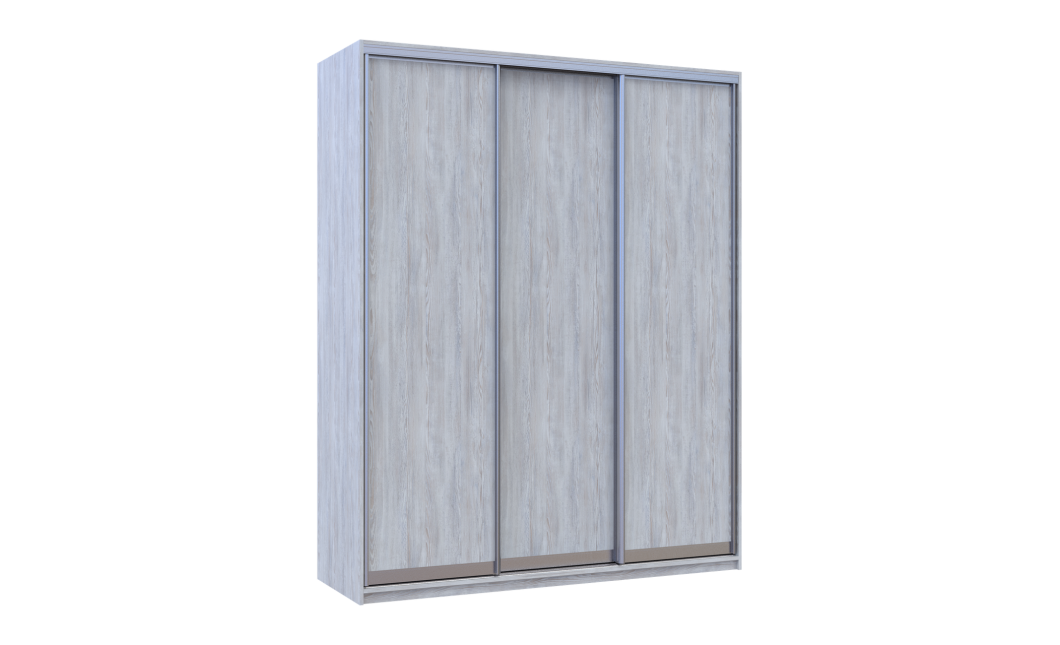 Kleiderschrank Doros City Light Natti Luc Schiebetüren 3 Türen 225x60x225 (80736526)
