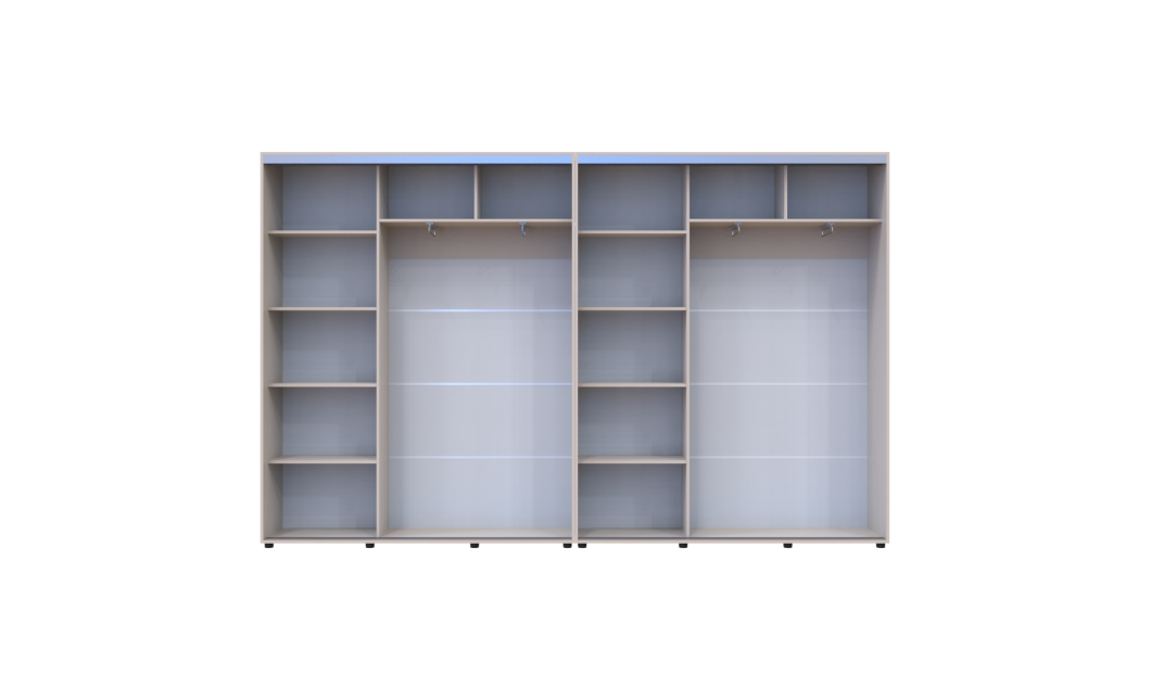 Kleiderschrank Doros Sigma Slim Schiebetüren Kaschmir 2+2 Türen 340x45x214.4 (42005614)