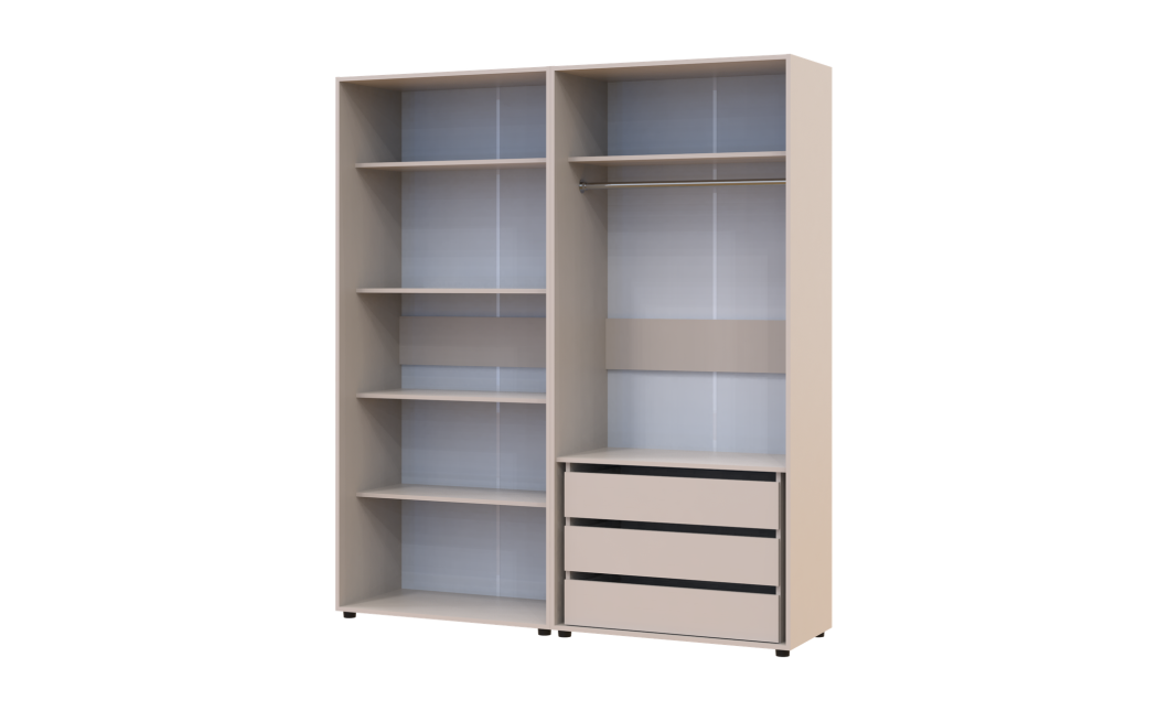 Kleiderschrank mit Regalen und Schubladen Doros Kasper Kaschmir 2+2 Türen 180x48x204 (42005534)