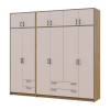 Kleiderschrank mit Aufsatz Doros Rondi Artisan Eiche/Kaschmir 2+4 Türen 242x52x236 (42005668)