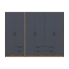 Kleiderschrank Doros Rondi Artisan Eiche/Graphit 2+4 Türen 242x52x195 (42005692)