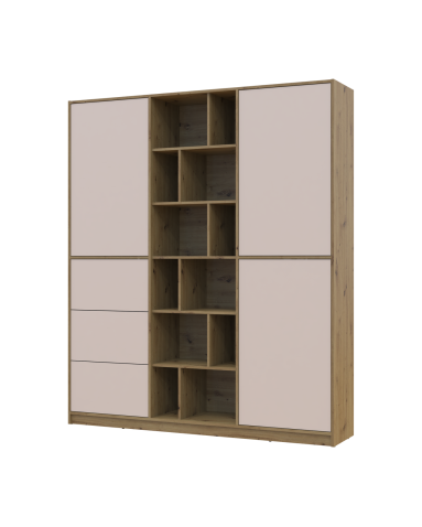 Kleiderschrank Doros Morgan Artisan Eiche/Kaschmir /Schubladen 180x40x210 (44900409)