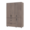 Kleiderschrank Doros Thorn Cremona Cannolo 3 Türen 3 Schubladen Kleiderstange 135x51,6x200 (44900477)