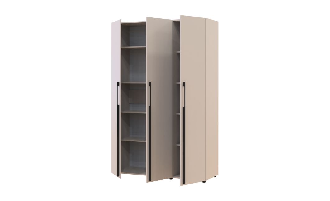 Kleiderschrank mit Regalen Doros Kasper Kaschmir 3 Türen 135x48x204 (42005559)