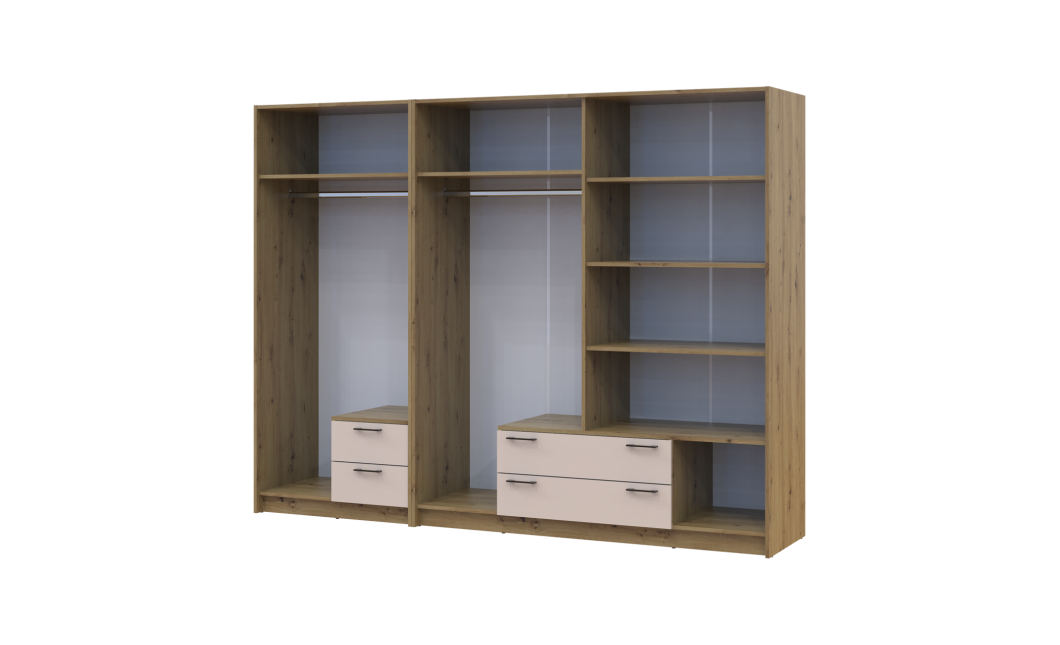 Kleiderschrank Doros Rondi Artisan Eiche/Kaschmir 2+4 Türen 242x52x195 (42005656)