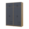 Kleiderschrank mit Aufsatz Doros Rondi Artisan Eiche/Graphit 2+2 Türen 164x52x236 (42005700)