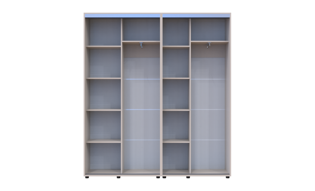 Kleiderschrank Doros Sigma Slim Schiebetüren Kaschmir 2+2 Türen 190x45x214.4 (42005584)
