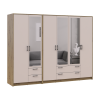 Kleiderschrank mit Spiegel Doros Rondi Artisan Eiche/Kaschmir 2+4 Türen 242x52x195 (42005657)