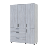Kleiderschrank Doros Thorn Natti Kiefer 3 Türen 3 Schubladen Böden 135x51,6x200 (44900482)