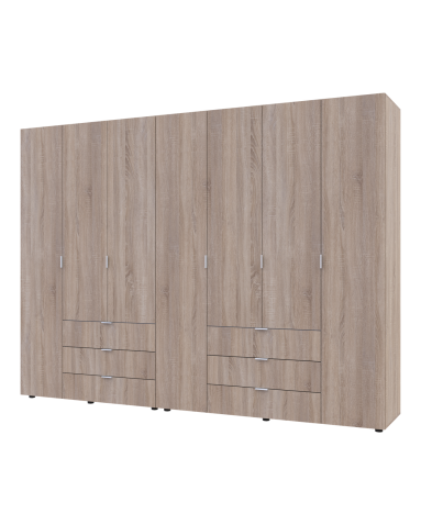 Kleiderschrank Doros Gelar Set mit Drehtüren Sonoma Eiche 3+4 Türen 271,2x49,5x203,4 (42002127)