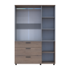 Kleiderschrank Doros Thorn Cremona Cannolo/Grau 3 Türen 3 Schubladen Kleiderstange 135x51,6x200 (44900505)