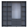 Drehtürenschrank Doros Gelar Graphitgrau 4 Türen mit Spiegel 194x49,5x203,4 (42002161)