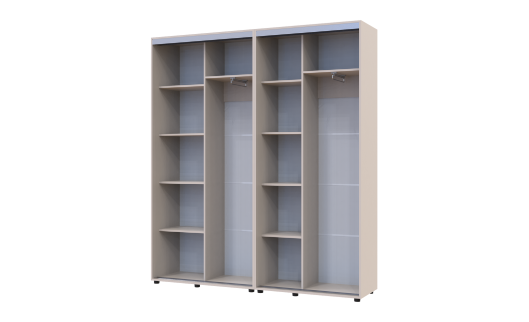 Kleiderschrank Doros Sigma Slim Schiebetüren Kaschmir 2+2 Türen 190x45x214.4 (42005584)