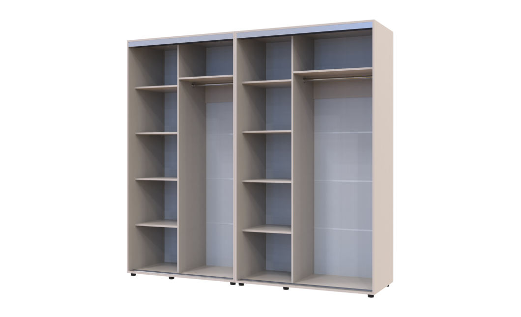 Kleiderschrank Doros Sigma Slim Schiebetüren Kaschmir 2+2 Türen 230x60x214.4 (42005593)